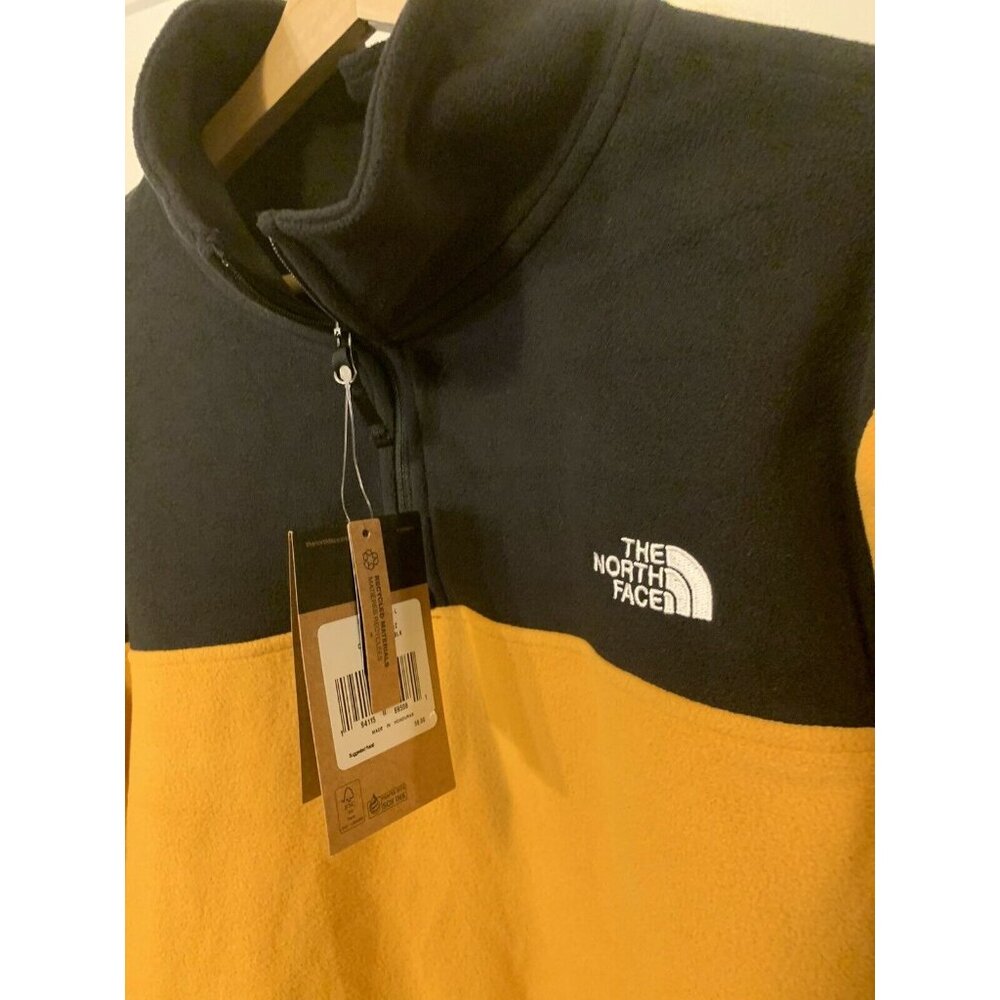 The North Face Fleece Pullover Sweater Jacket Men’s Sz L Gold Black‎